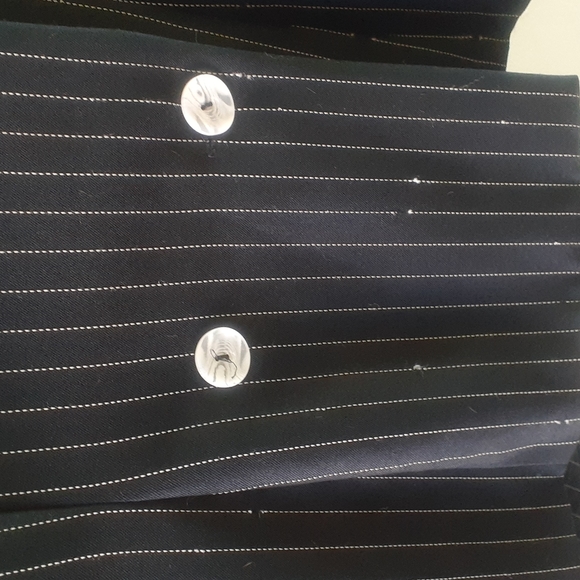 Alan Paige Black Pinstripe Mini Skirt Suit size M - Picture 6 of 17